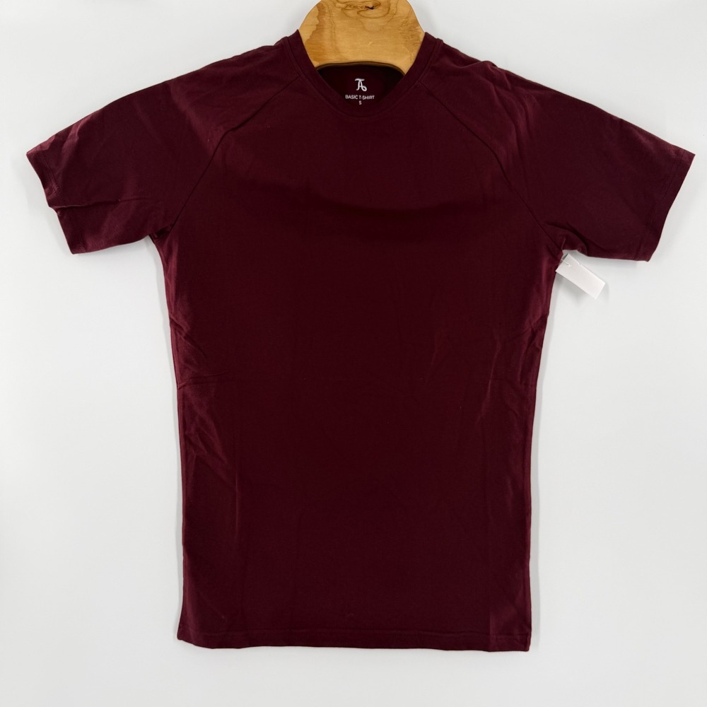 Tailored Athlete Basic T-Shirt Burgundy Maroon Muscle Fit Mens Small S Tee